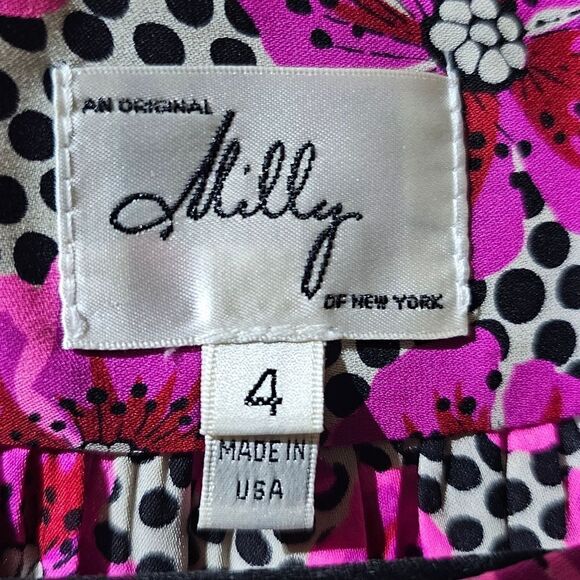 MILLY Polka Dot & Floral Tunic Top Blouse - Size 4 - Picture 6 of 7